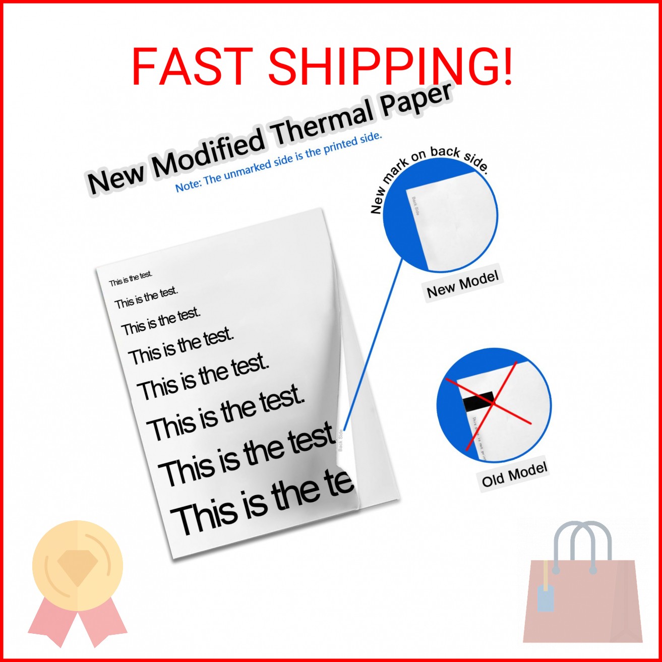 Thermal Printer Paper 8.5 x 11 Inch, 100 Sheets US Letter Size Thermal Paper, Co