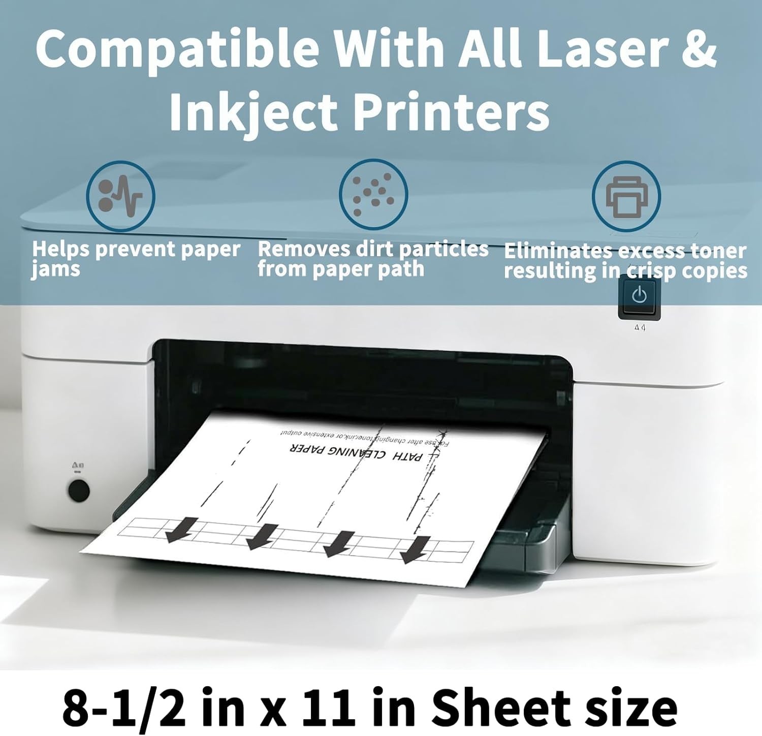 Printer Cleaning Sheets 15-Pack-【Removes Ink, Dust, Dirt & Debris】8.5 x 11 In…
