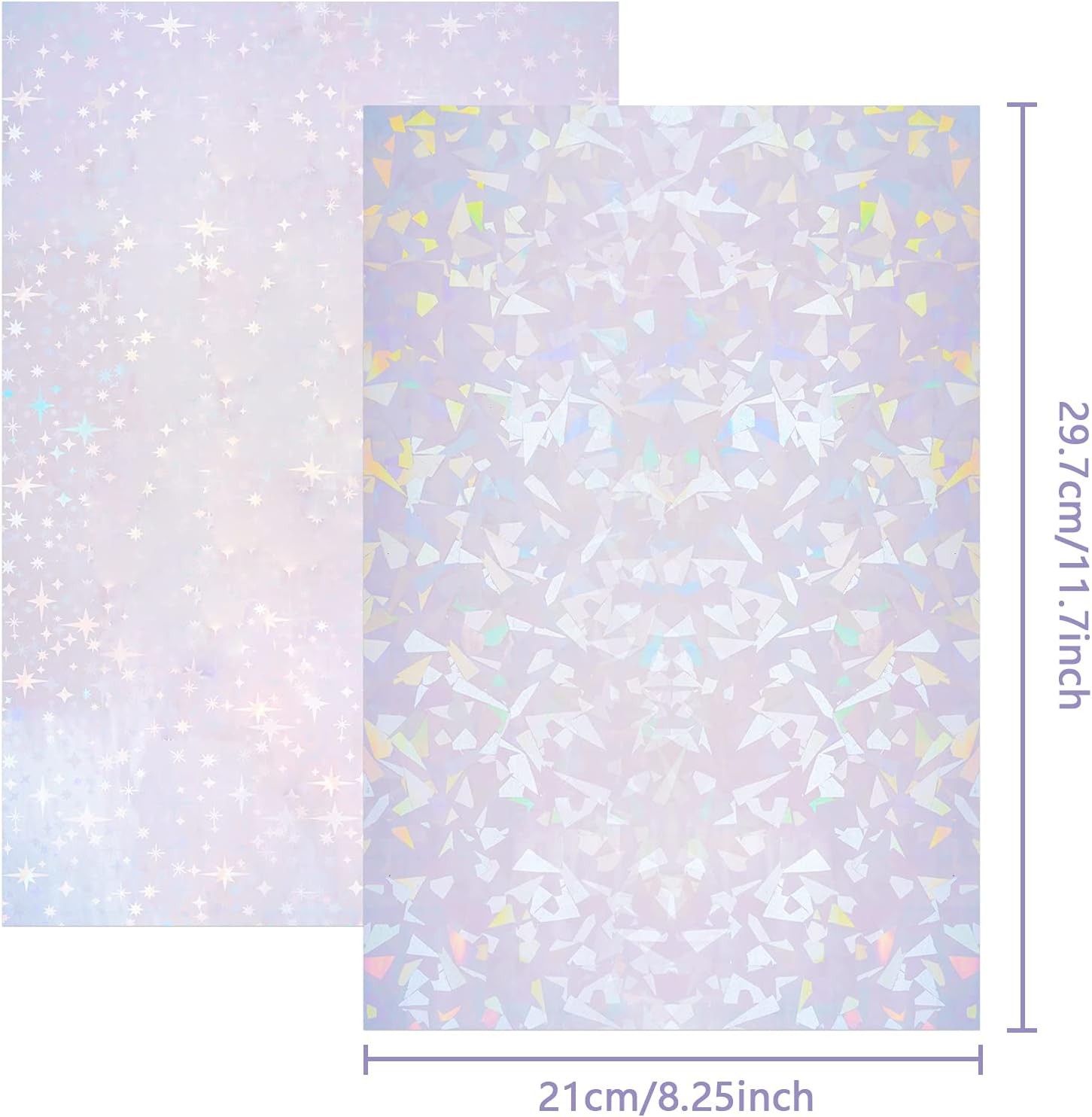 2 Types Transparent Holographic Laminate Sheets Overlay Lamination Vinyl A4 Size