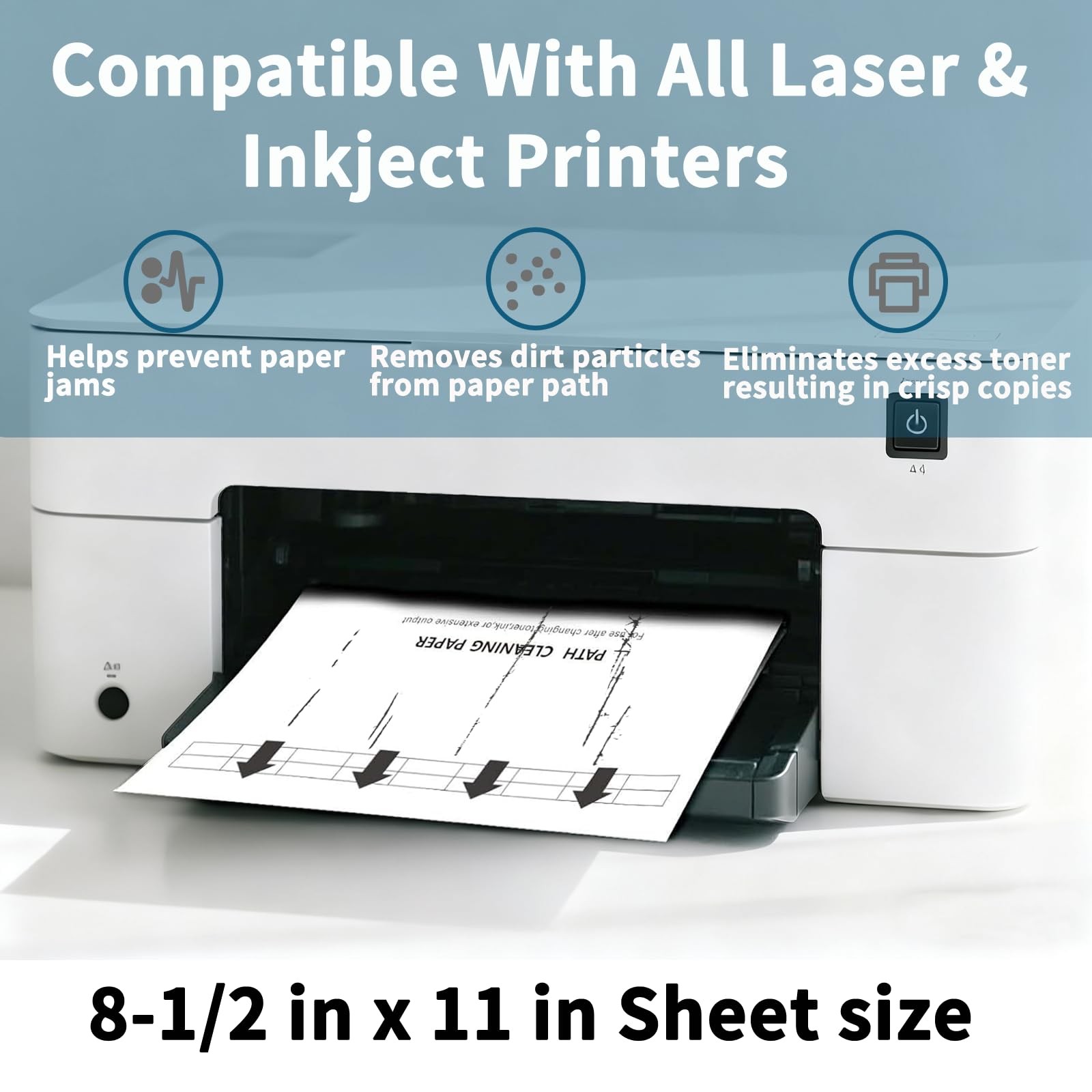 Printer Cleaning Sheets 18-Pack【Removes Ink,Dust,Dirt&Debris】8.5 x 11 Inches,…