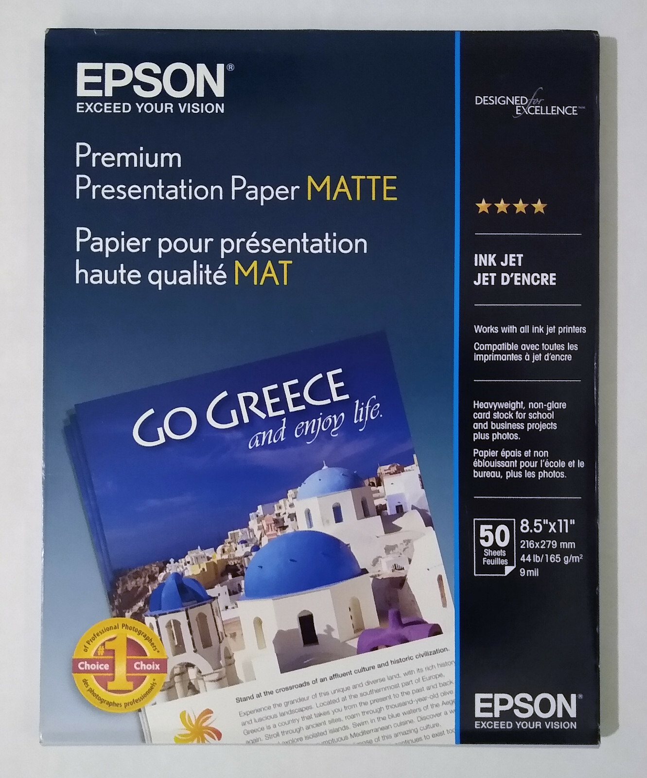 Epson Premium Matte Presentation Paper, 8.5″ x 11″, 50/Box (S041257) Lot 3 (150)