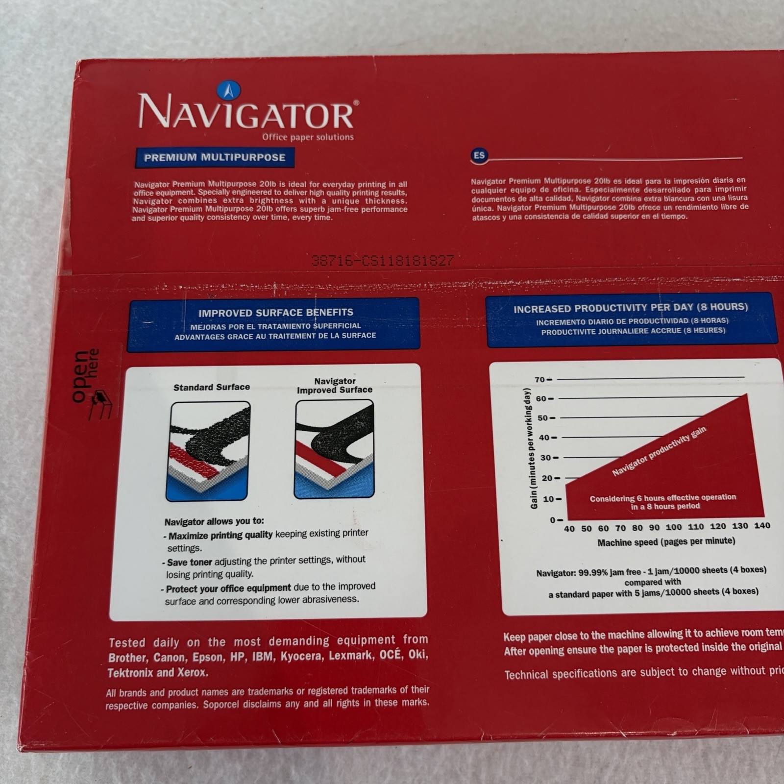 Navigator Premium Multipurpose Paper 97 Brightness 20lb 8 1/2 X 14 White 500 Ct