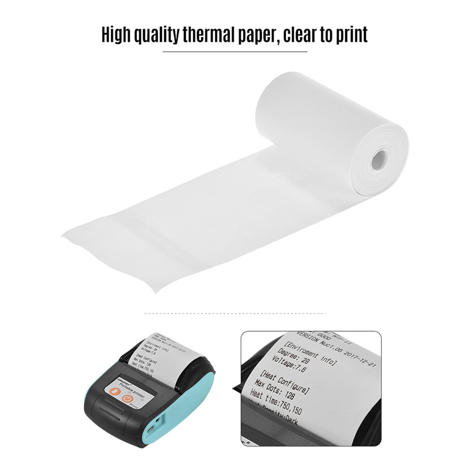 5pcs Thermal Paper Rolls Clear Adhesive Sticker Paper For Photo Printing For