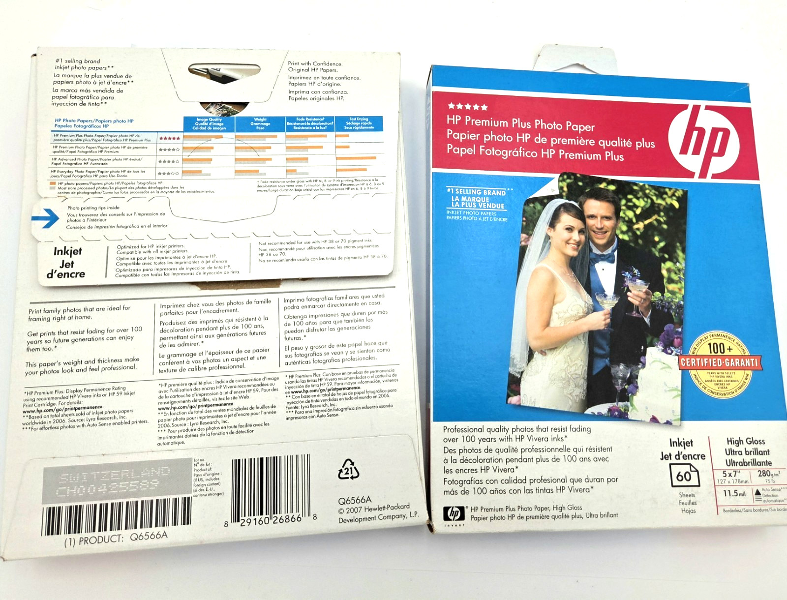 HP Premium Plus Photo Paper 5×7 Glossy Inkjet 60 Sheets 2 Boxes One Open READ