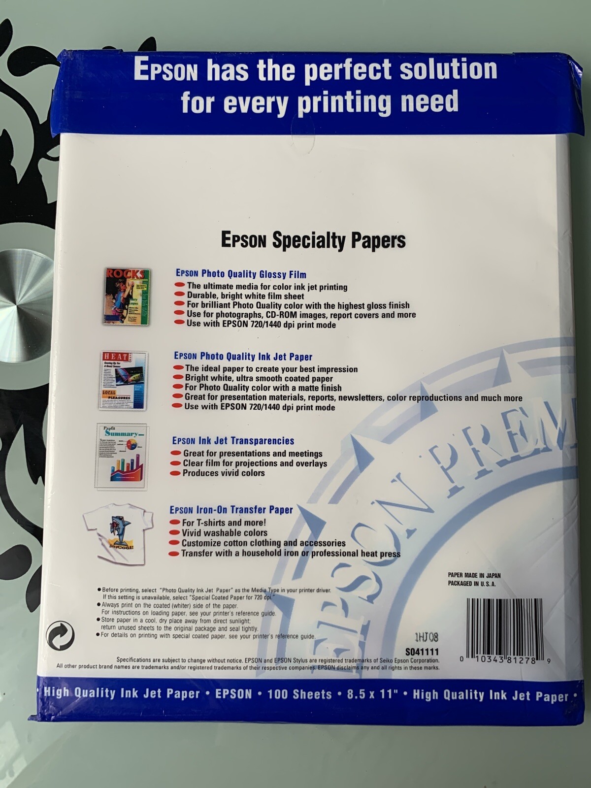 Epson High Quality Inkjet Paper Matte 8-1/2 x 11 100 Sheets/Pack S041111