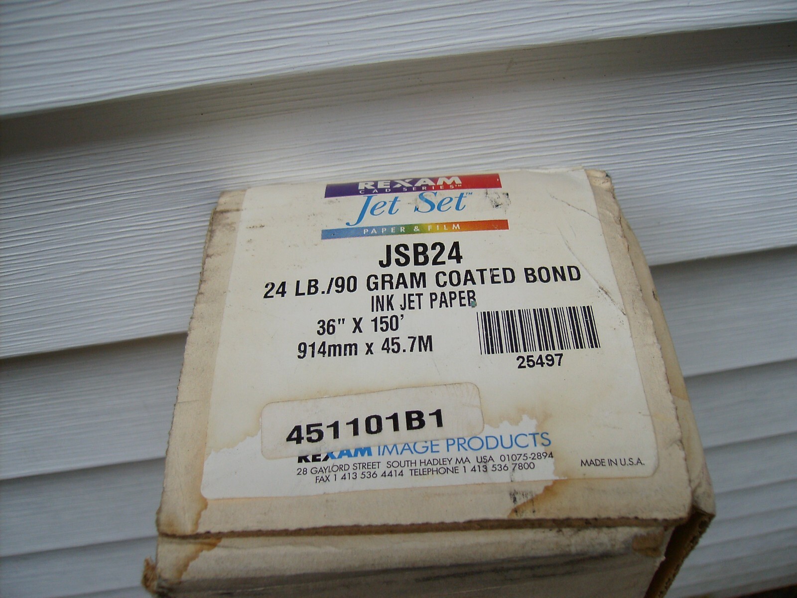 Rexam Jet Set 24 Lb Coated 36″ x 150′ Inkjet Wide Format Paper