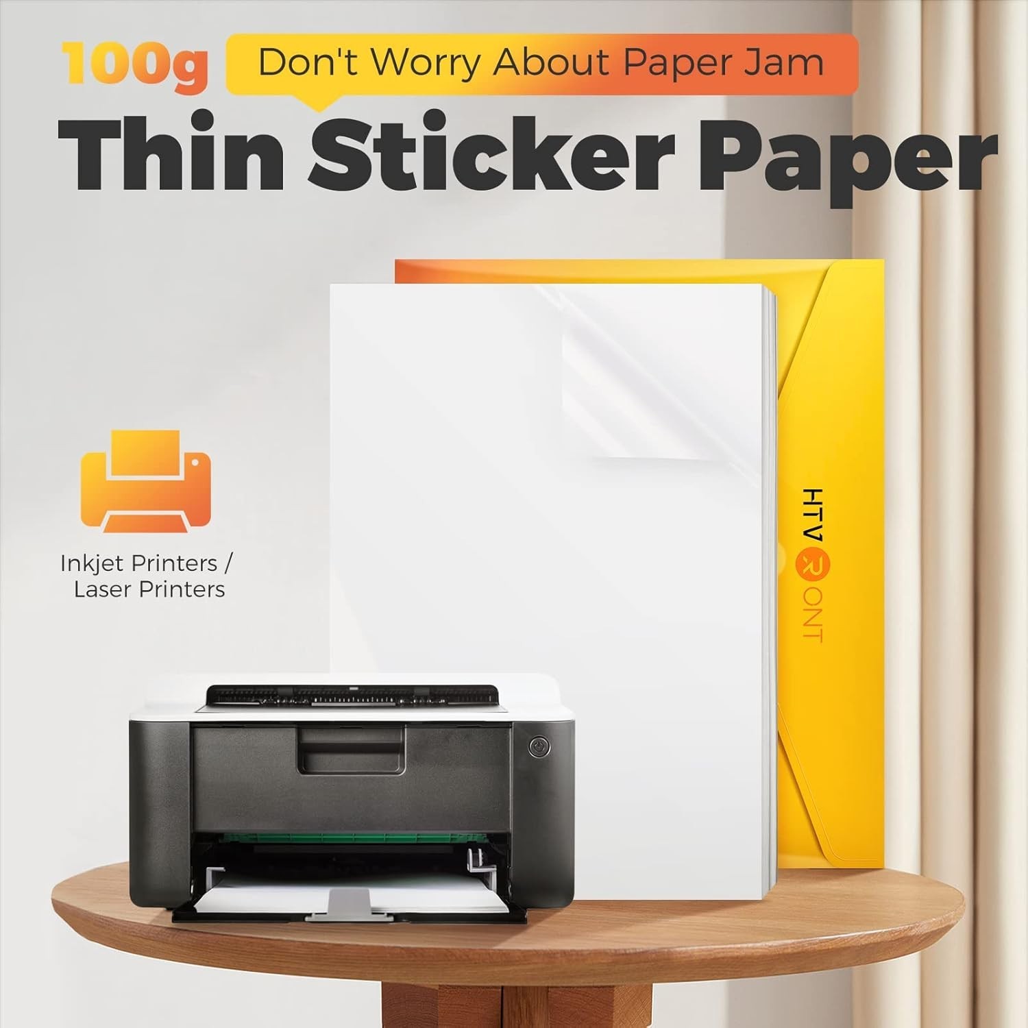 Printable Vinyl Sticker Paper, 100 Sheets Glossy Waterproof Sticker Paper For…