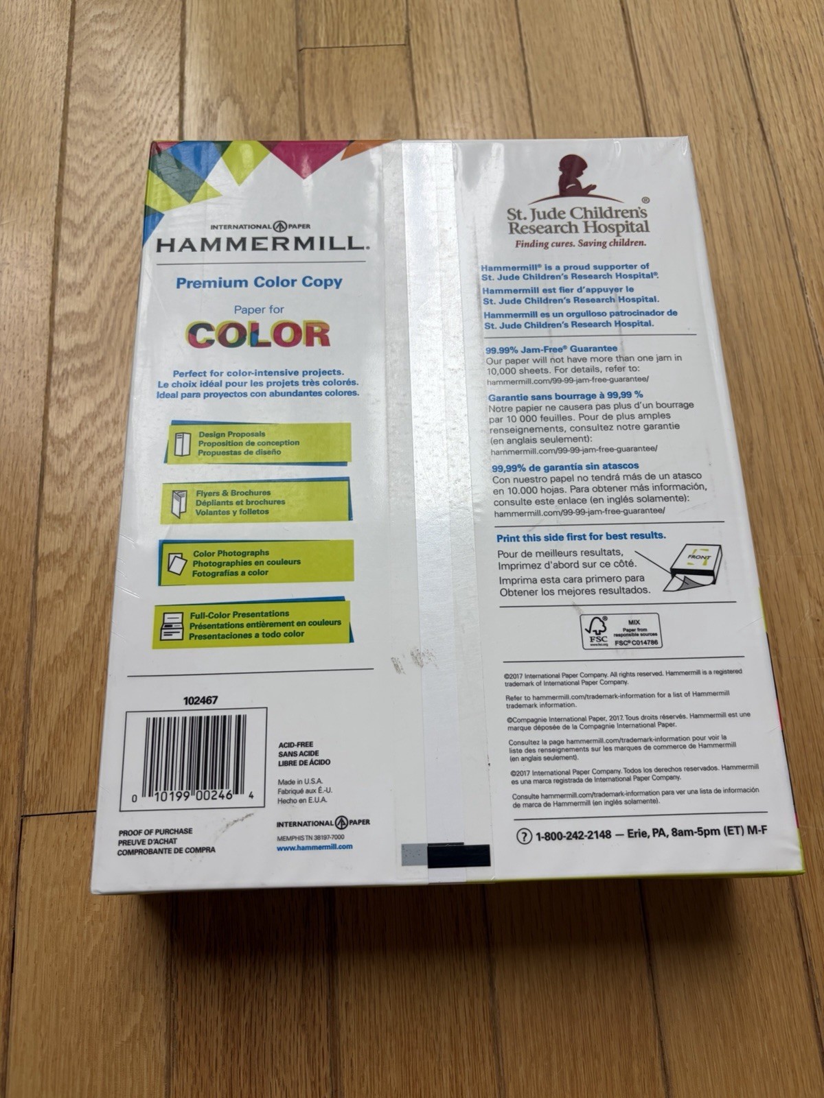 Hammermill Premium Color Copy Paper 8.5×11 100 lb White 500 Sheets