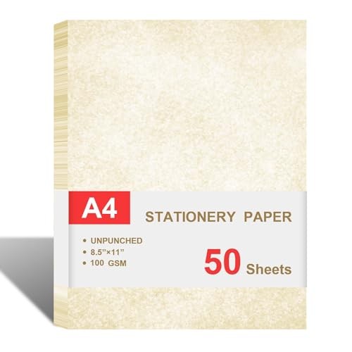 Paper for Certificates – Stationary for Resumes, Diplomas, 50 Sheets Parchment