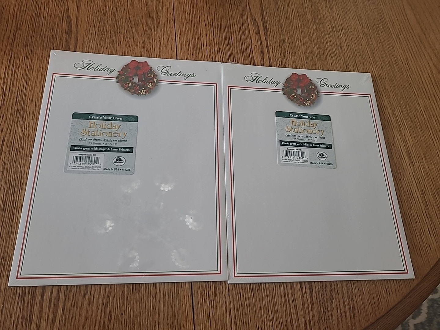 NEW Christmas Holiday Greetings White Stationary Computer Paper 50 sheets 2 pack