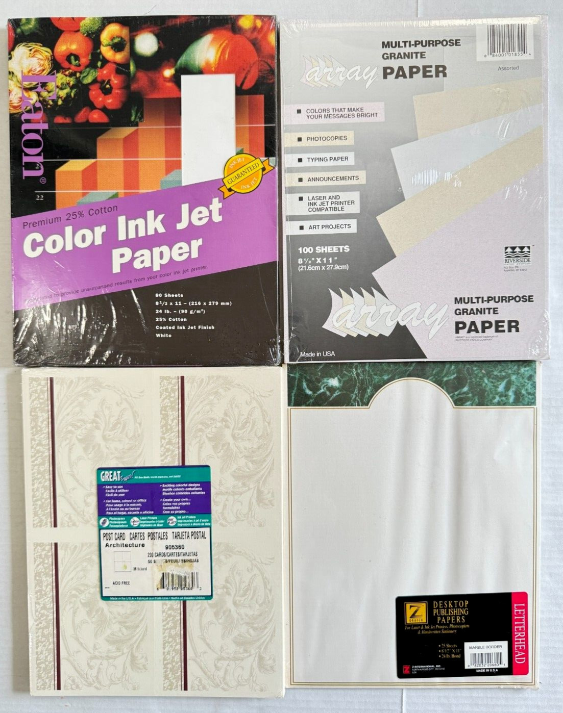 Résumé Letter Paper Ivory & White Granite 8 1/2″ x 11″ 24 Lb 405 Sheets LOT of 4