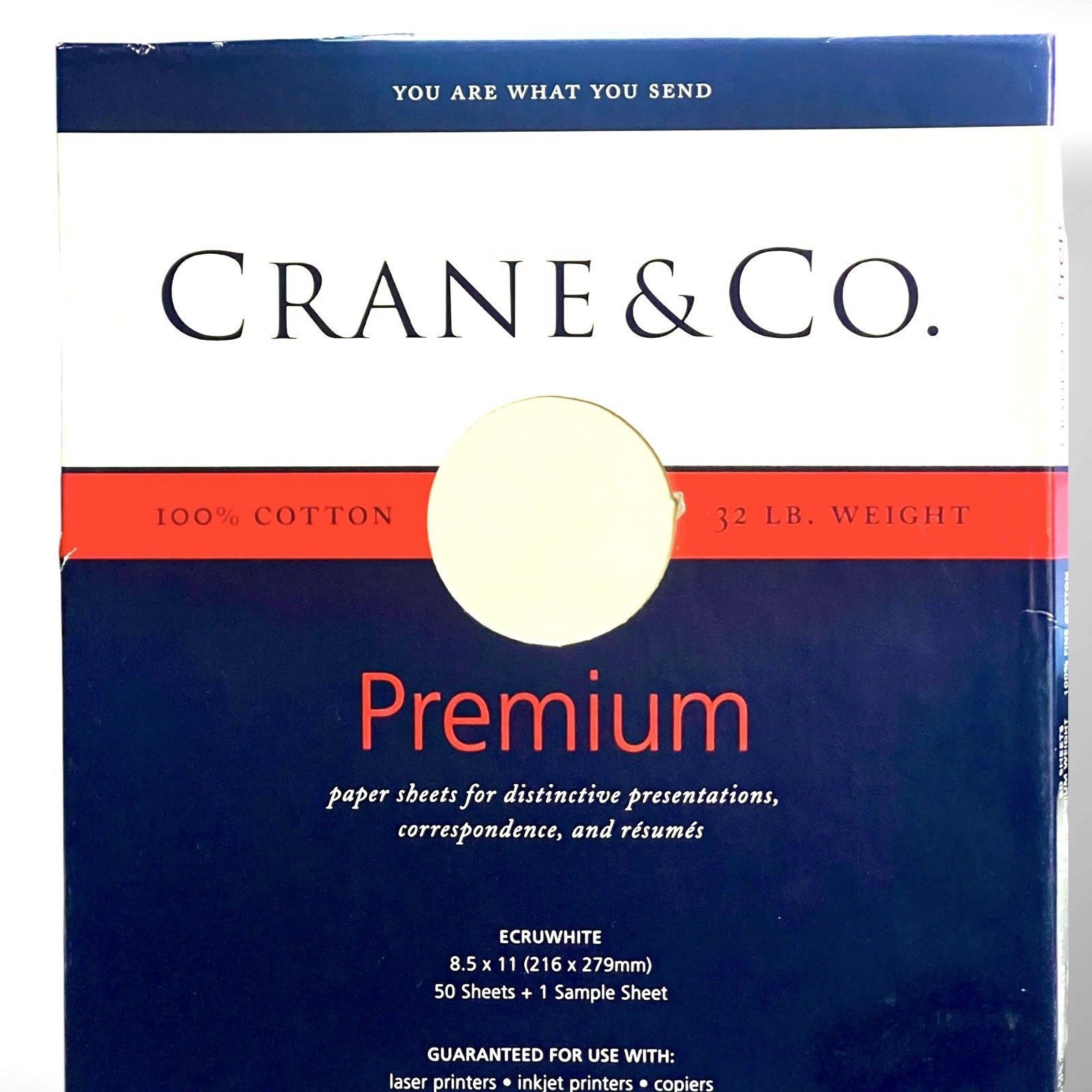 Crane & Co. Cranes Premium Weight Ecruwhite 8.5 X 11 Sheets (PS8116), 50 sheets