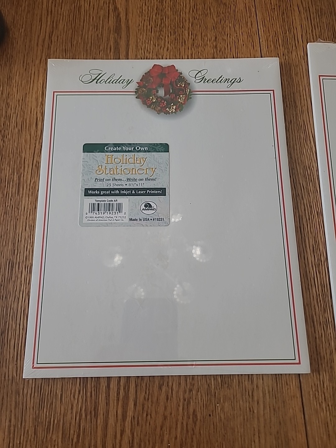 NEW Christmas Holiday Greetings White Stationary Computer Paper 50 sheets 2 pack