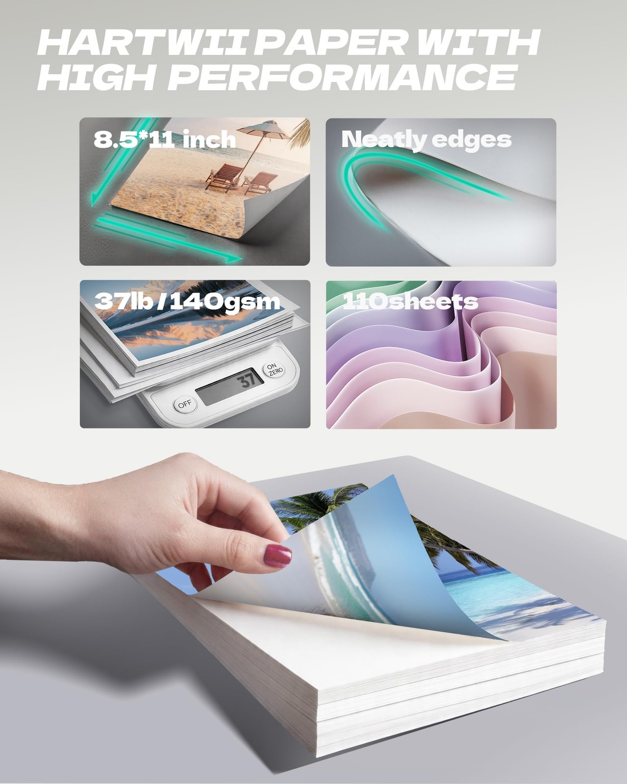 110Sheets Double-Sided Matte Photo 8.5×11 Inches 140Gsm-37lbs for Inkjet Prin…