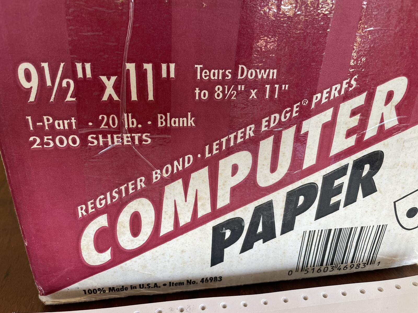 200 Sheets Continuous Fan-Fold Dot Matrix Tractor Feed Printer Paper 9.5×11 inch