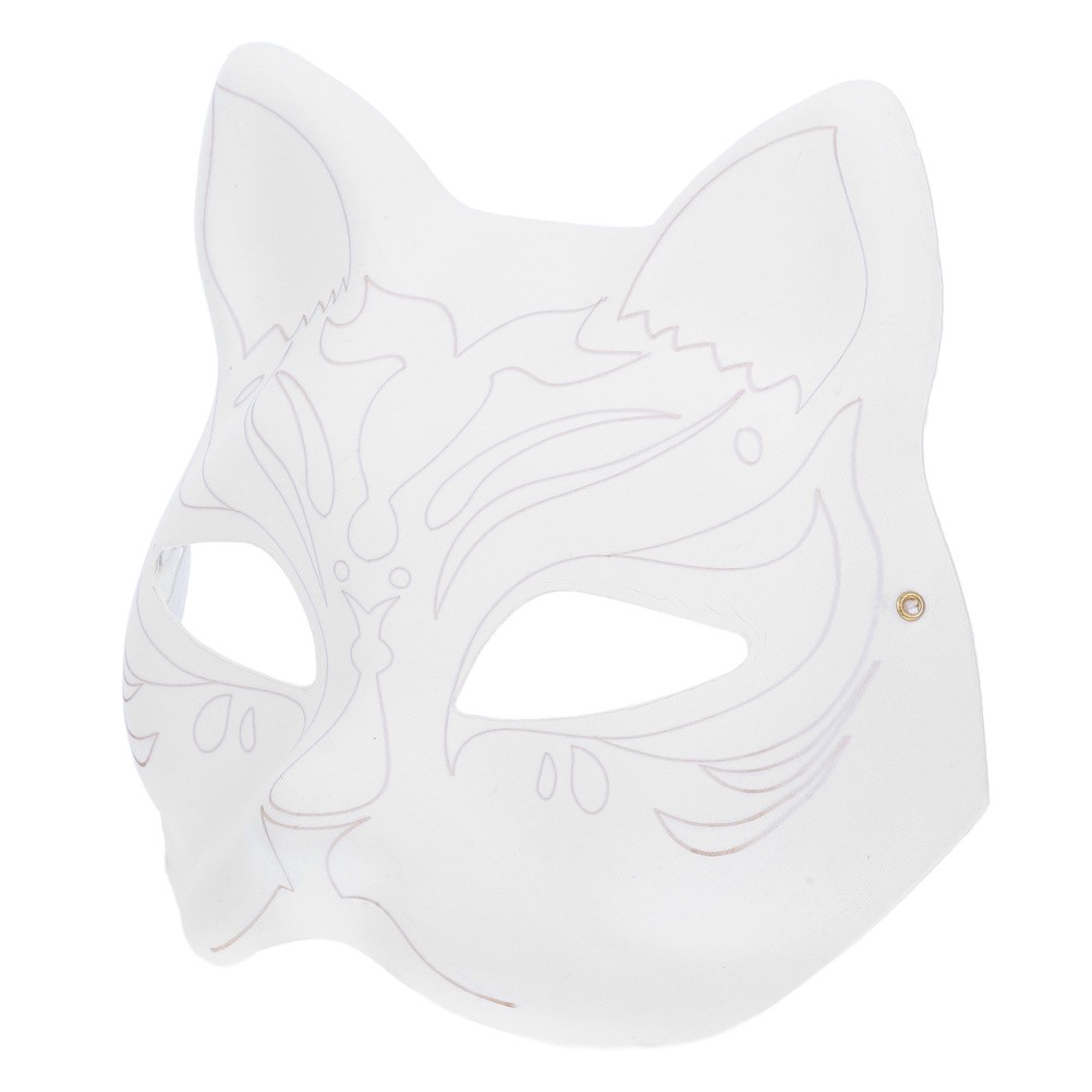 Reusable Cat Face DIY Mask White Paper Blank Mask for Party Decoration