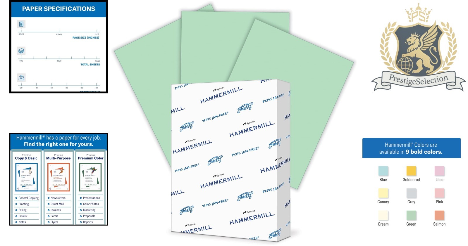 Sustainable 20 lb Pastel Green Printer Paper, 8.5×11 for Creative Projects