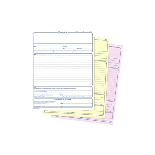 Contractor’s Proposal Forms, 8.5 x 11.44 Inch, 3-Part, 8-1/2″ x 11″