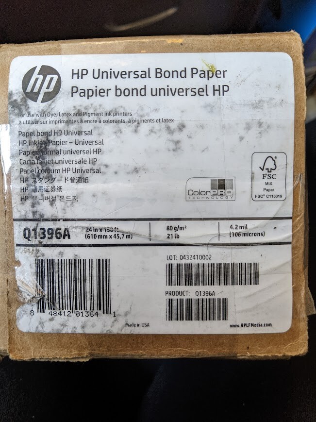 Hp Universal Bond Paper 24 In X 150 Ft Roll Q1396A