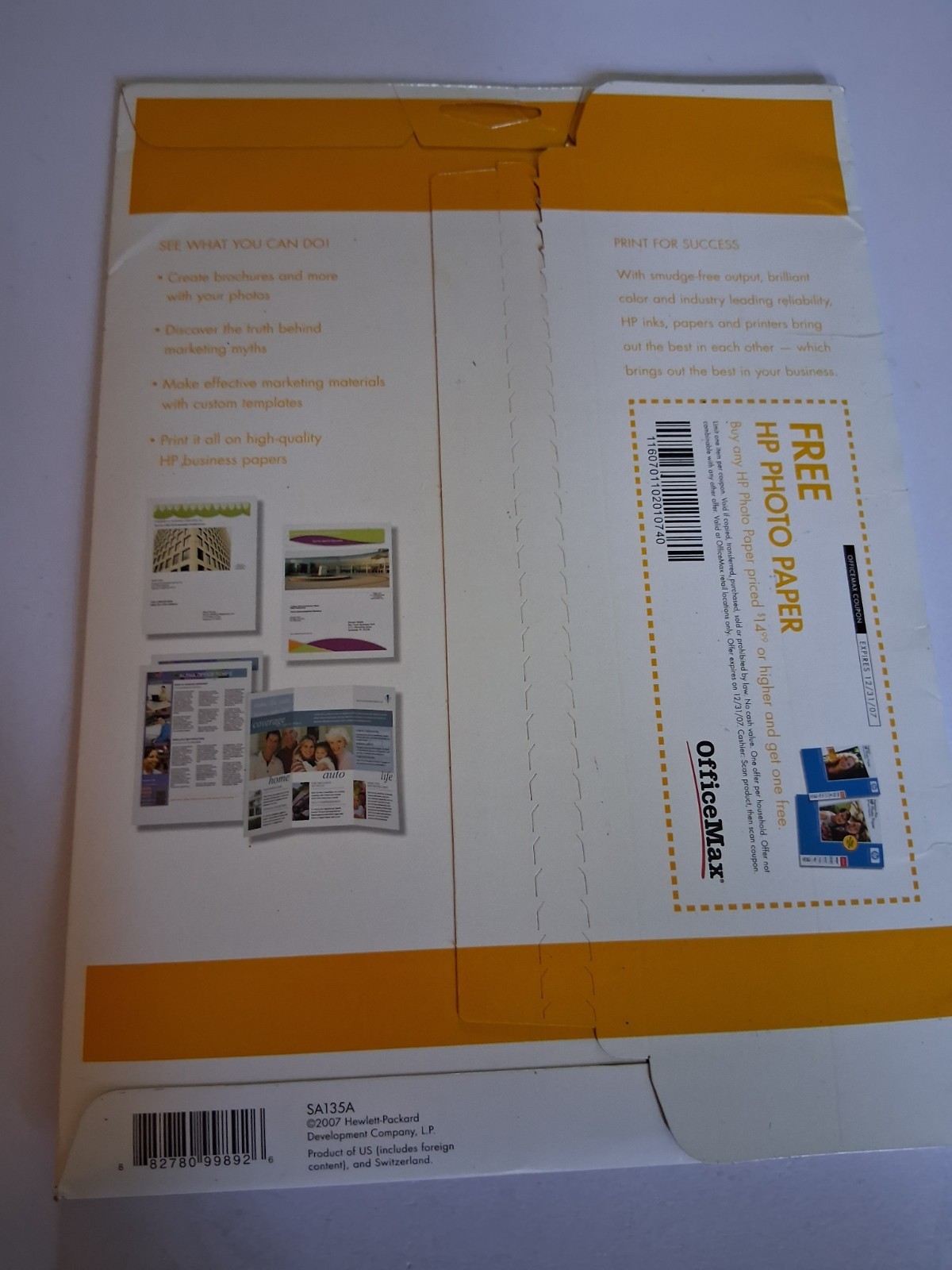 HP Marketing In A Box Kit Unopened 2007 SA135A