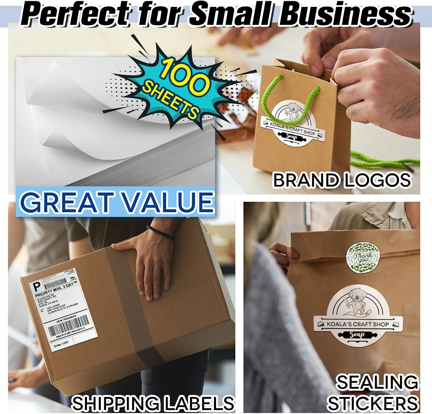 Thin Sticker Paper for Inkjet & Laser Printers, Matte White | 100 Sheets, 8.5…