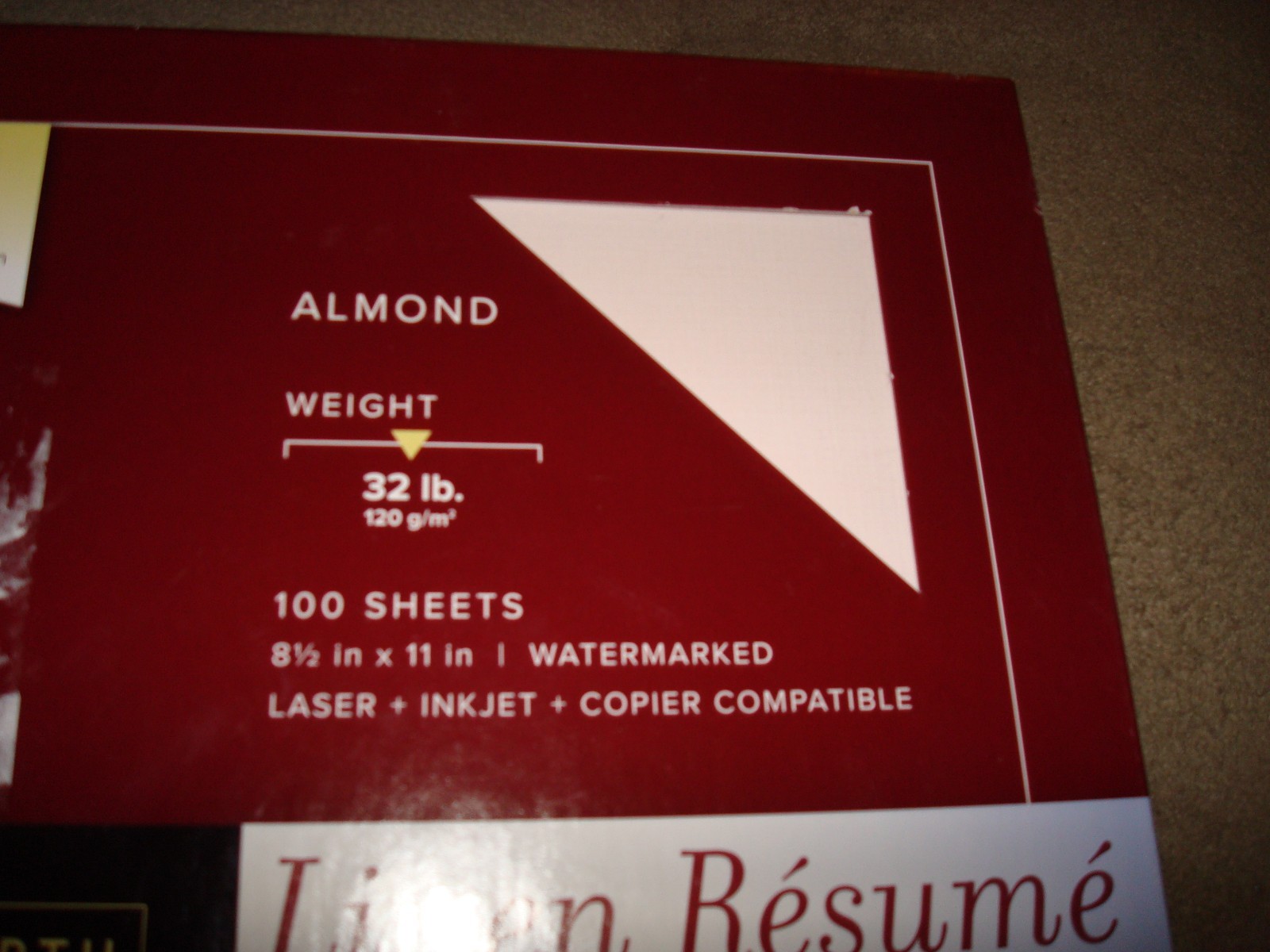 SOUTHWORTH LINEN RESUME PAPER ALMOND 32 LB
