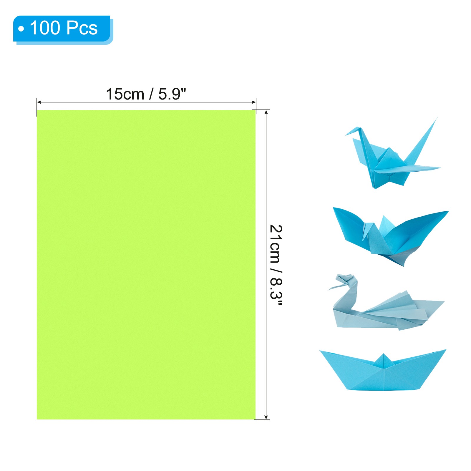 Fluorescent Green Copy Paper, 100 Sheets A5 8.3×5.9″ 70gsm for Office