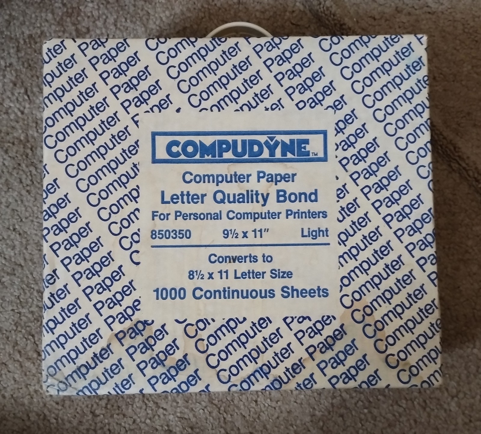 Compudyne 9 1/2 X 11 dot matrix paper 1000 sheets