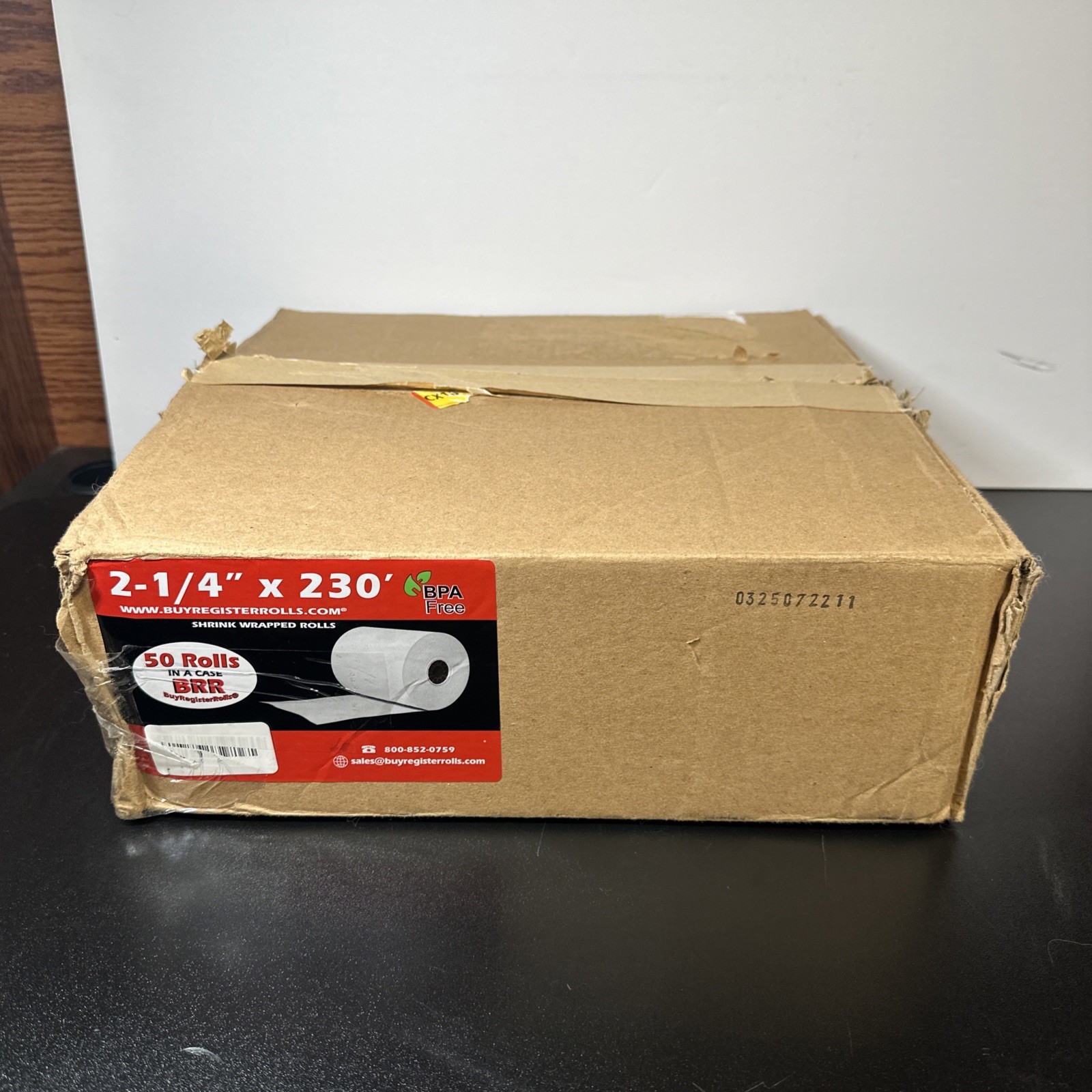 2-1/4 x 230′ 1-Ply thermal paper rolls 2.25 x 230, Case of 48