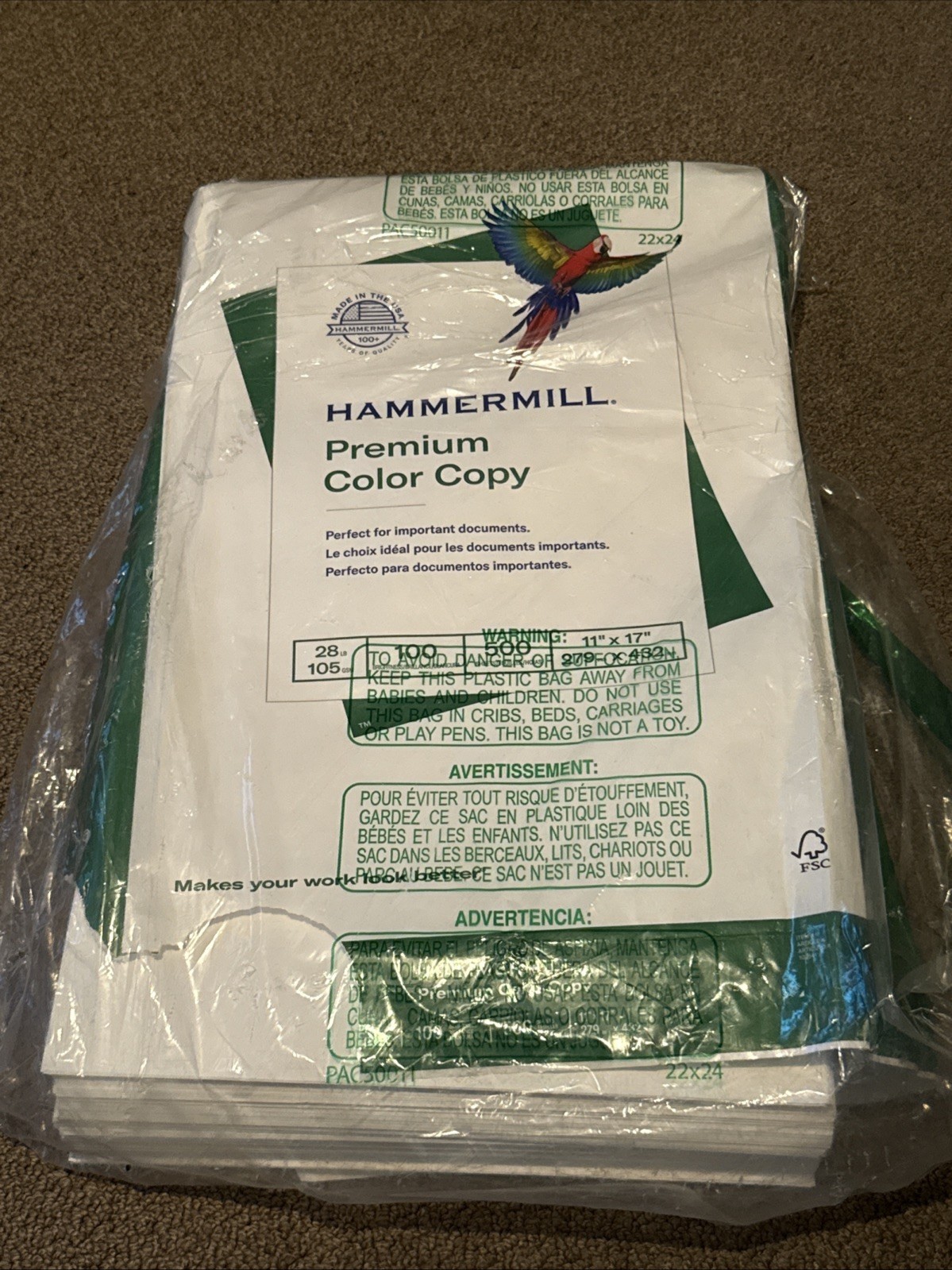 Hammermill Premium Color Copy Paper 28lb 500 Sheets 11×17 Super Bright White