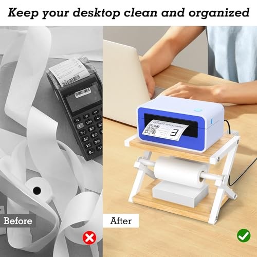 Label Holder for Rolls and Fan-Fold Labels, Thermal Shipping Beige + White