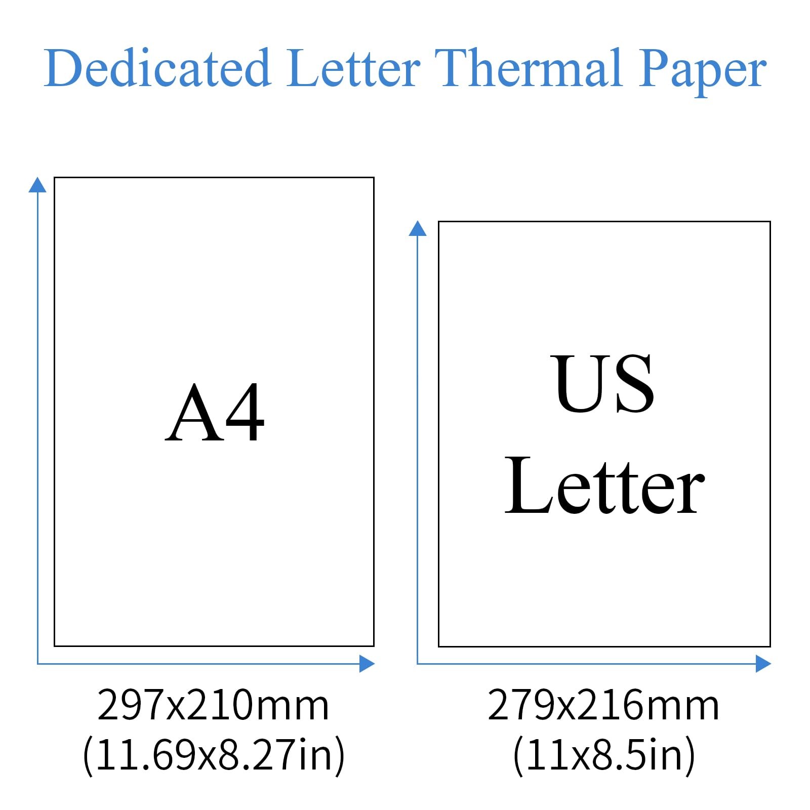 200 Sheets Thermal Printer Paper 8.5 x 11 x 11 inches, 200