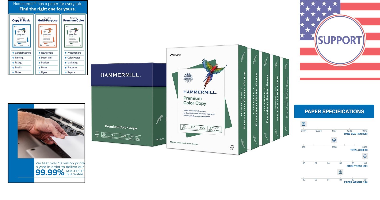 Superior 28 lb Copy Paper, 2500 Sheets, 100 Brightness, White Finish
