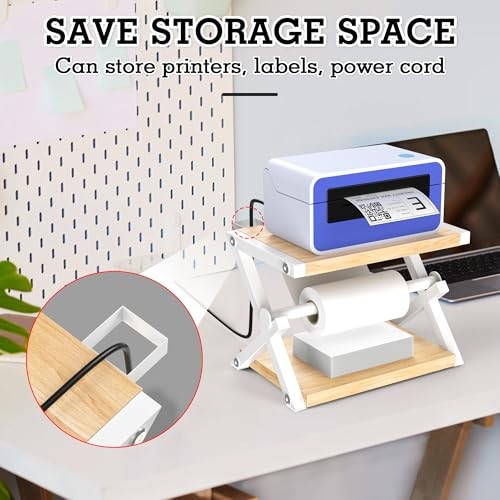 Label Holder for Rolls and Fan-Fold Labels, Thermal Shipping Beige + White