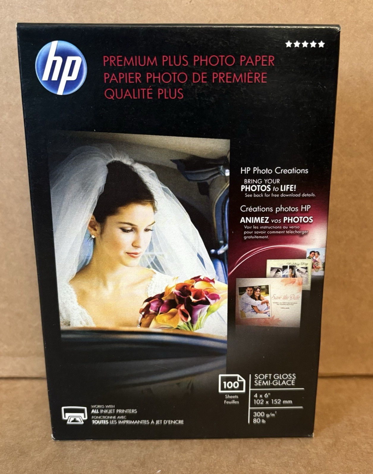 HP Premium Plus Soft Gloss Photo Paper Glossy photo paper 80lb 4×6 100pc Sealed