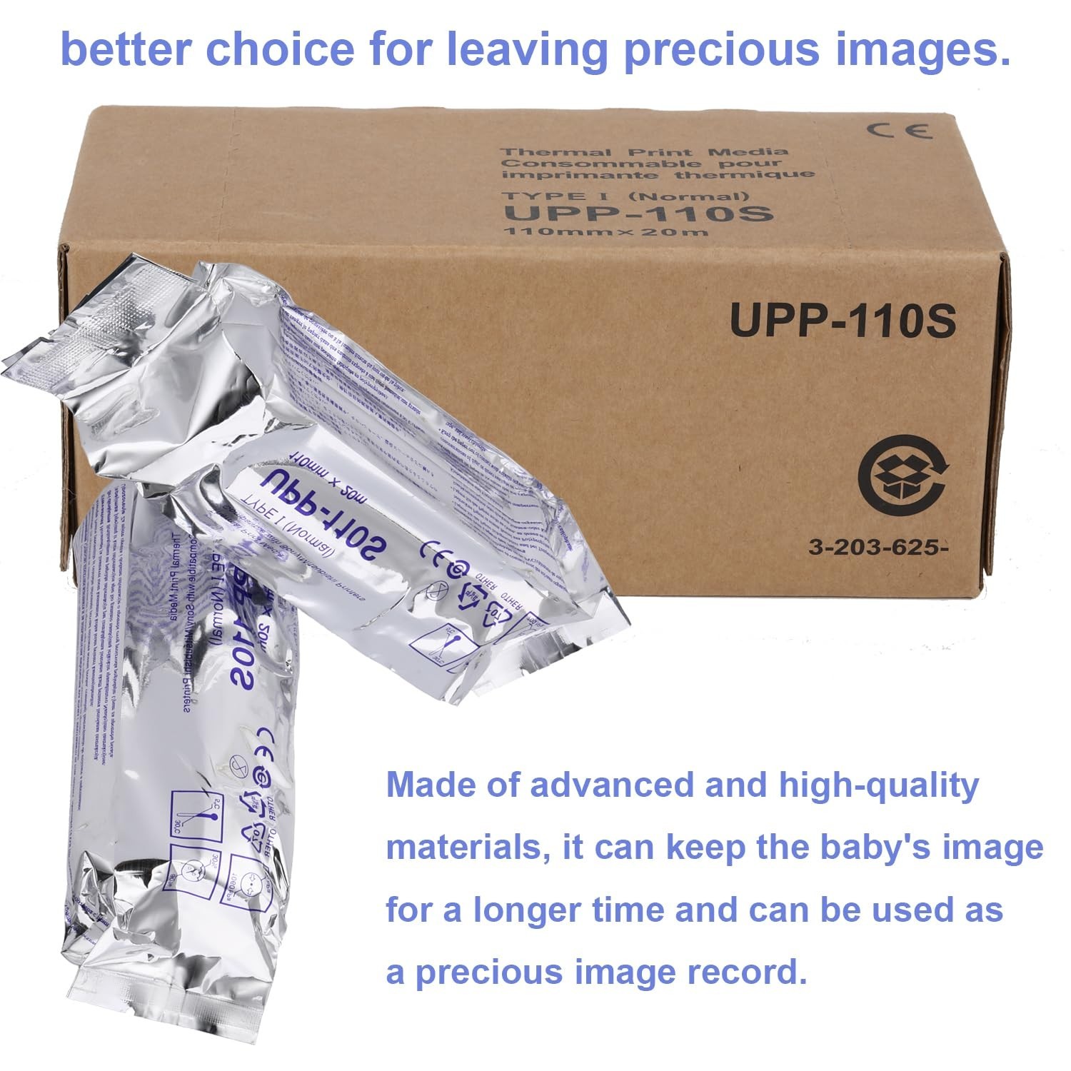 UPP-110S Ultrasound Thermal Paper, 110mm x 20m, Cost-Effective 2 Rolls