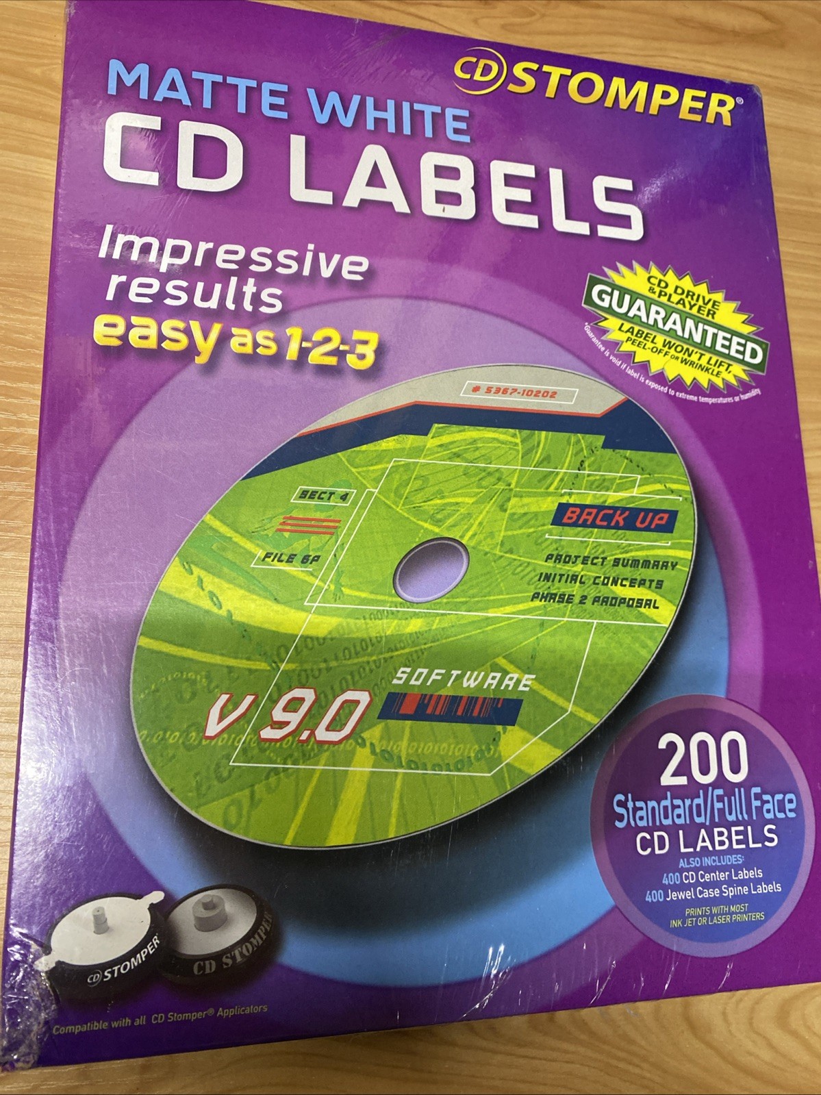 Matte White CD Labels Adhesive Printable Sticker Paper Inkjet Laser Print 200 Ct
