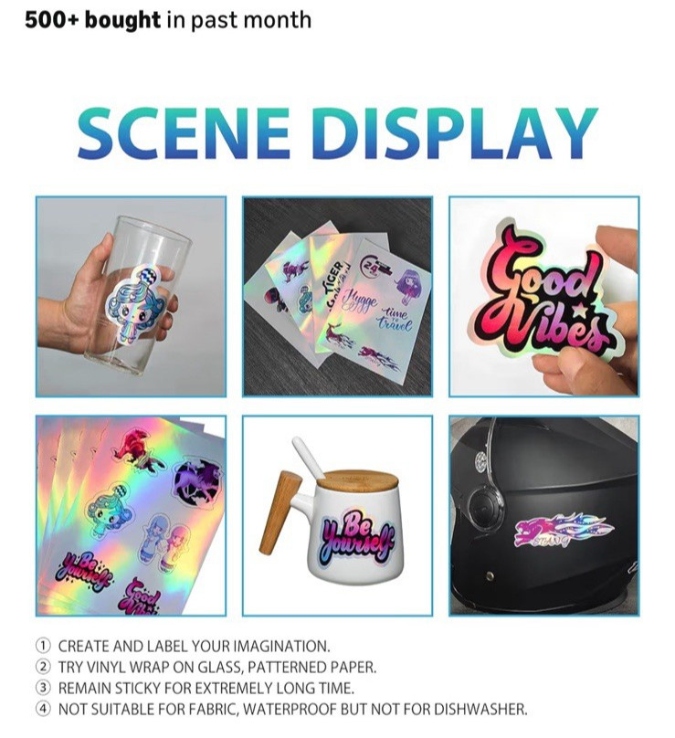 DIY Holographic Sticker Paper – Inkjet Printable, Waterproof Vinyl Letter Labels