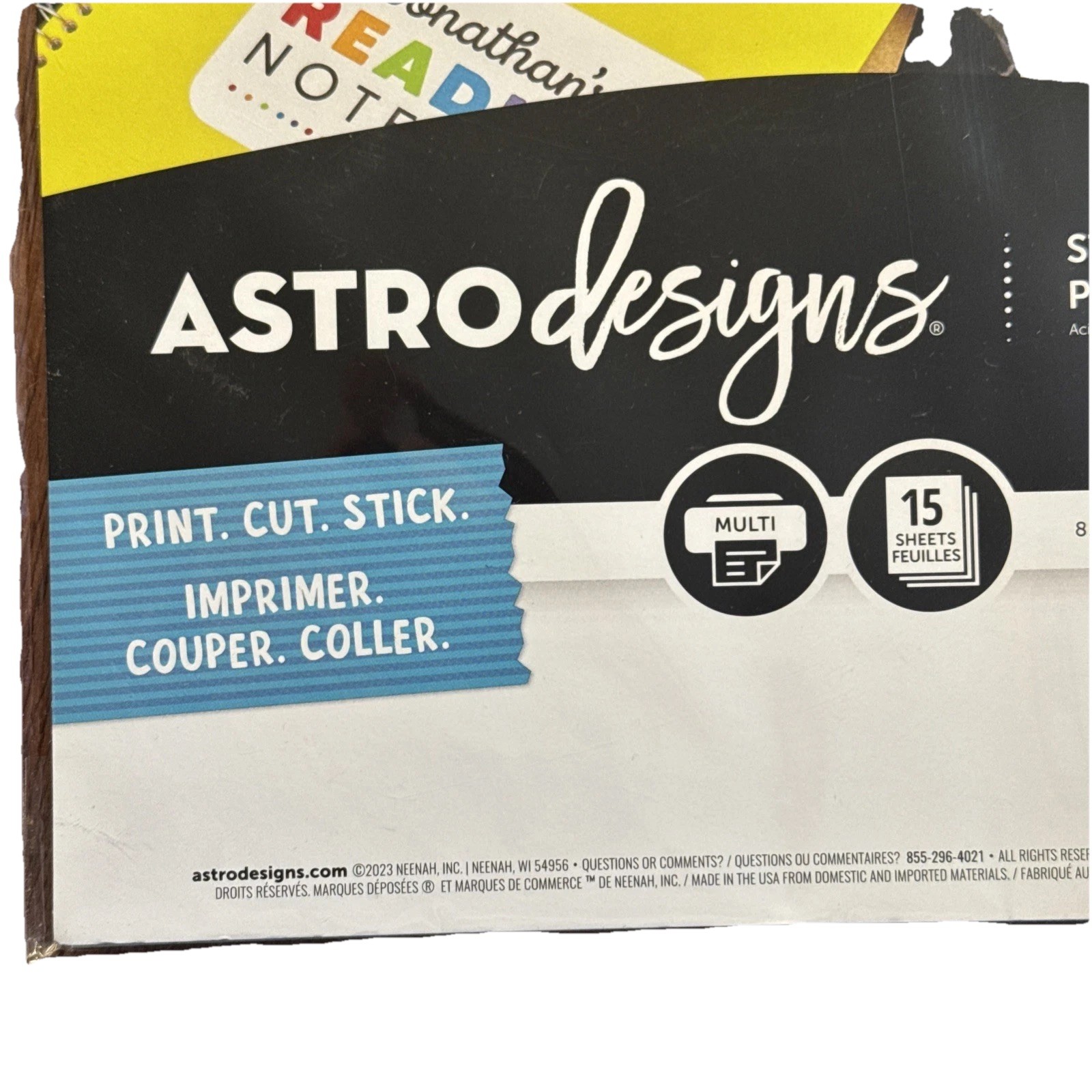 Astrodesigns White Sticker Paper 8.5″ x 11″ Fully Adhesive 30 Sheets New