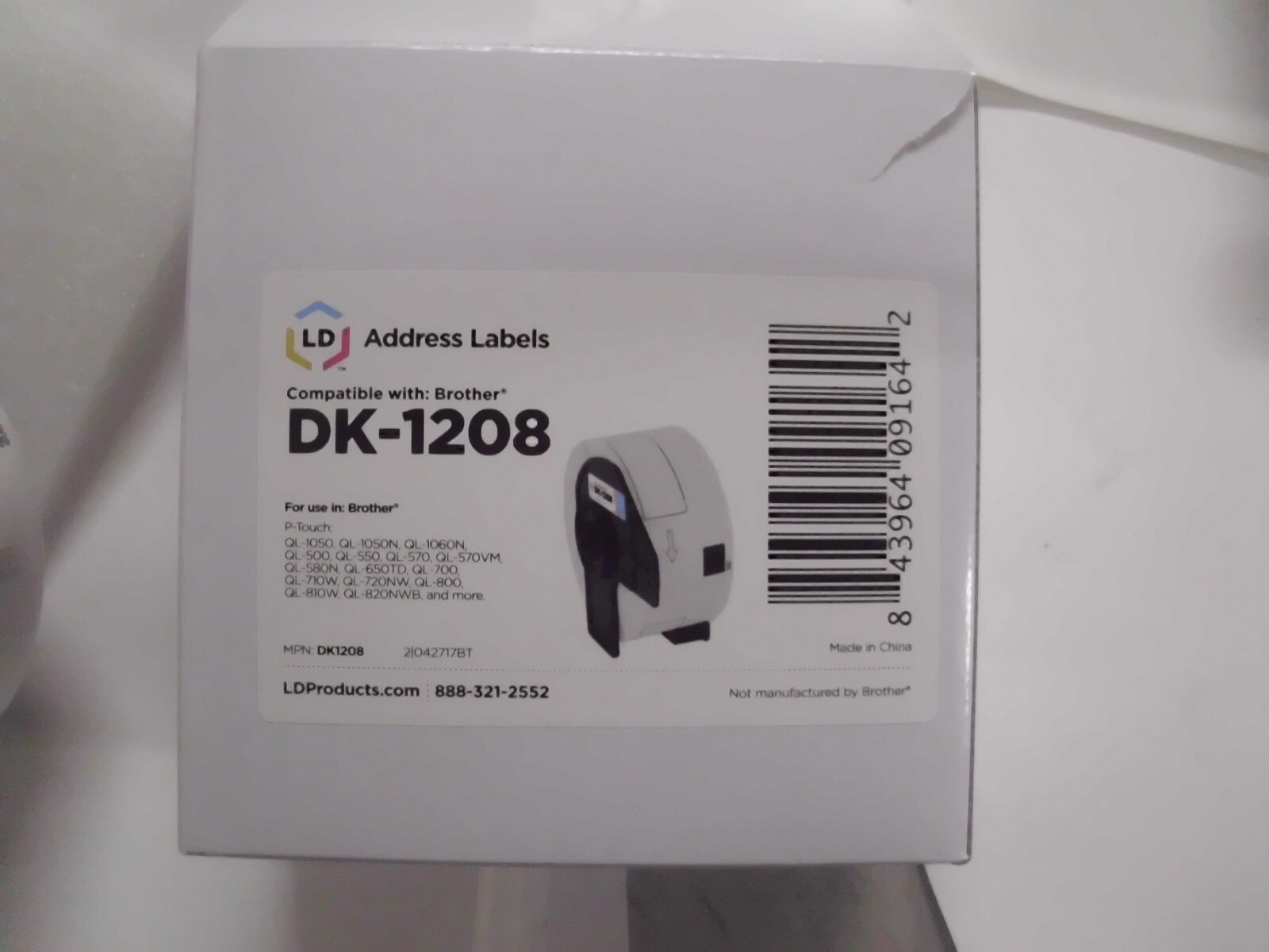 LD Compatible Brother DK-1208 Address Labels / 1.4 in x 3.5 in
