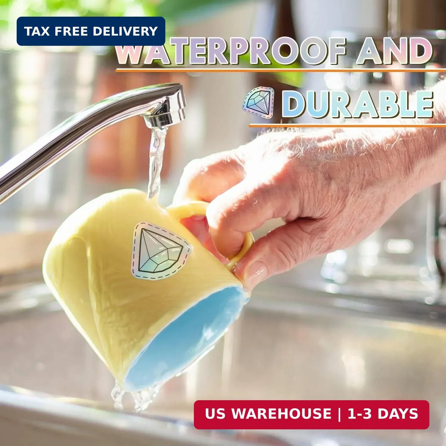 Koala Holographic Sticker Paper for Inkjet Printer – 20 Sheets 8.5×11 Inch, Rain