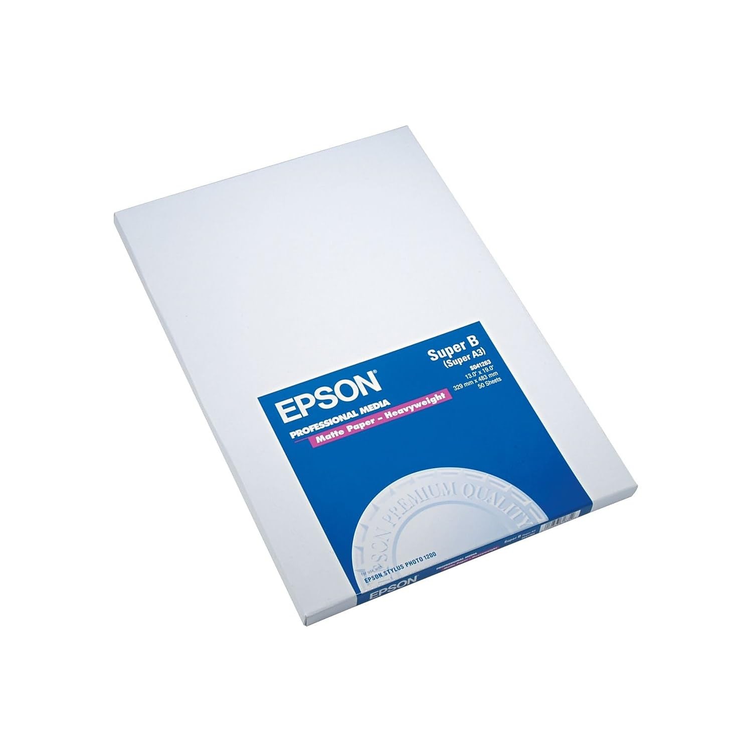 Epson Matte Paper Heavyweight Super B 13 x 19 Inch 50 Sheets S041263 size Inches