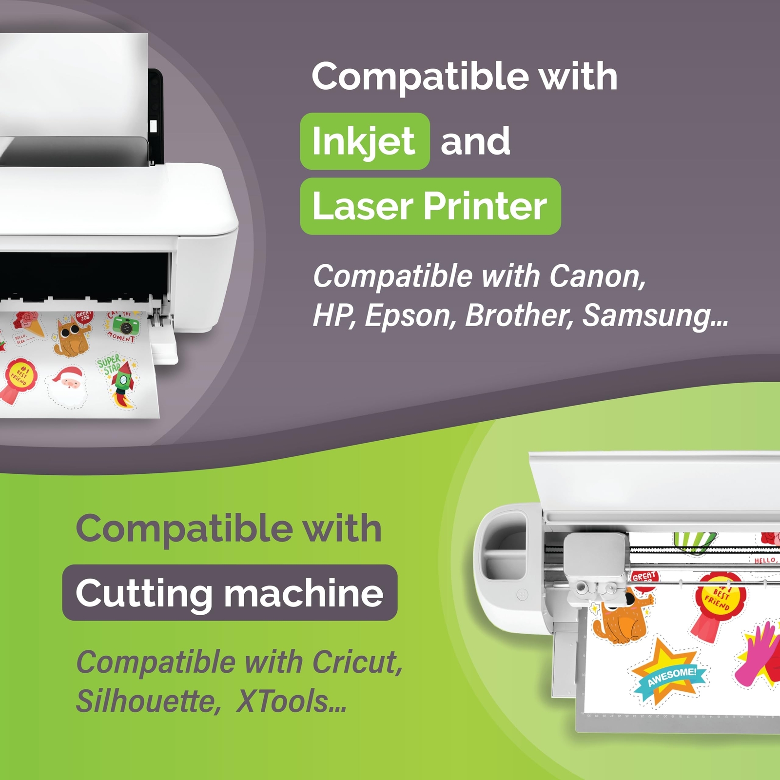 Premium Printable Vinyl Sticker Paper for Inkjet & Laser Printer – 34 Sheets …