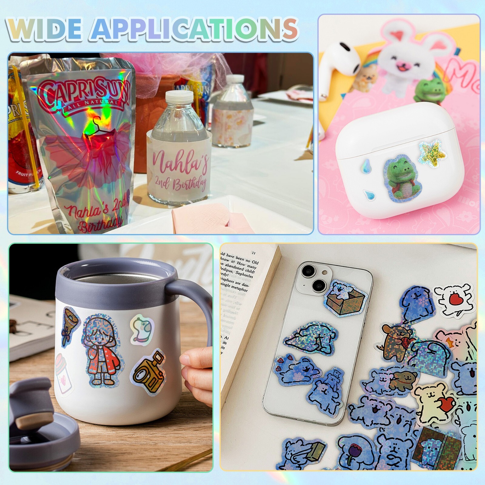 20-100 Mixed Koala Holographic Vinyl Sticker Paper for Inkjet + Laser Waterproof