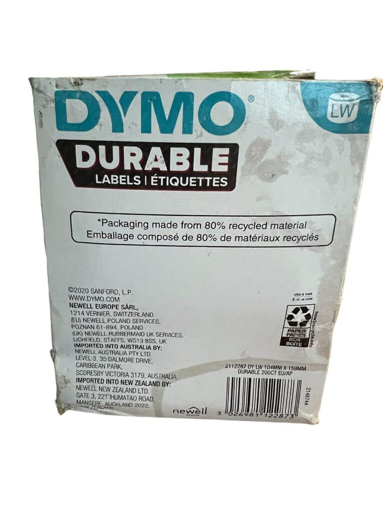 DYMO 2112287 Genuine Label for LabelWriter 104mm x 159mm Permanent Labels