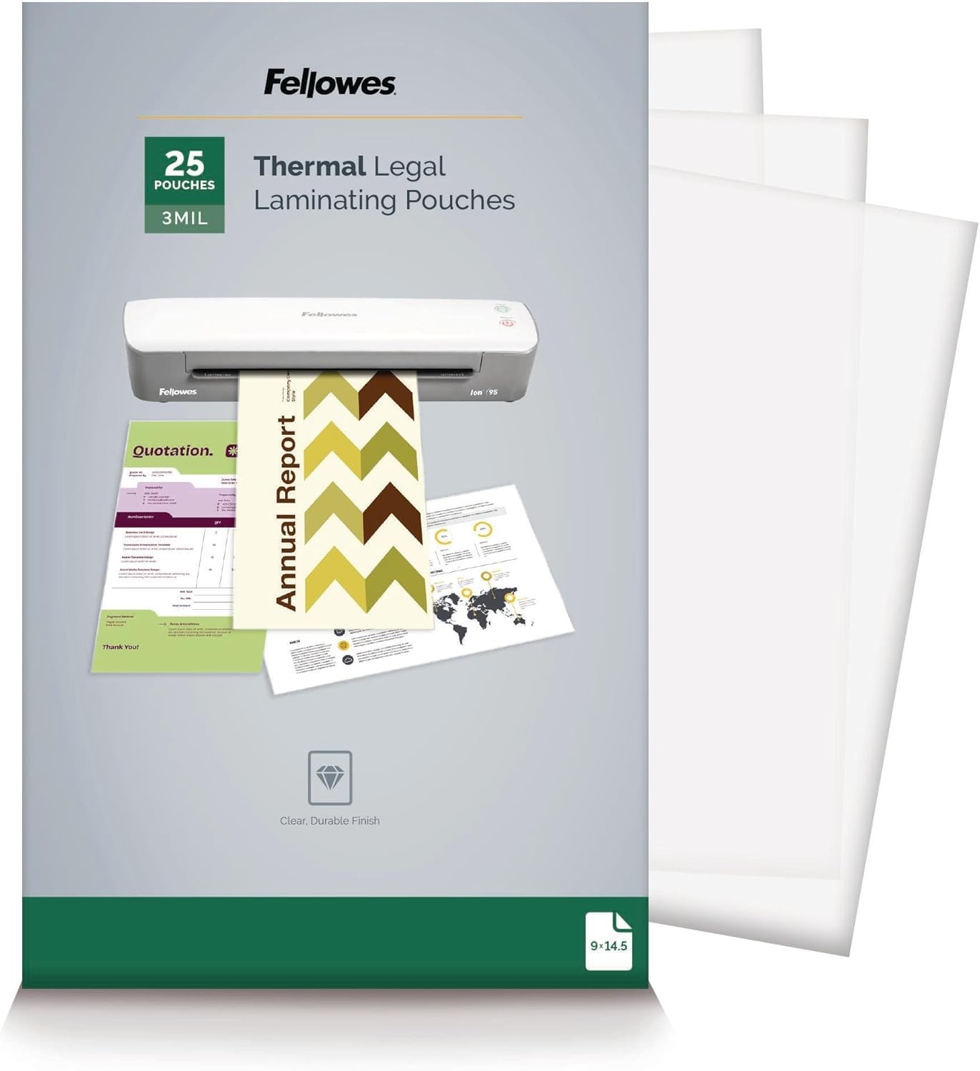 Hot Laminating Pouches, Legal, 3 mil, 25 Pack (52006)