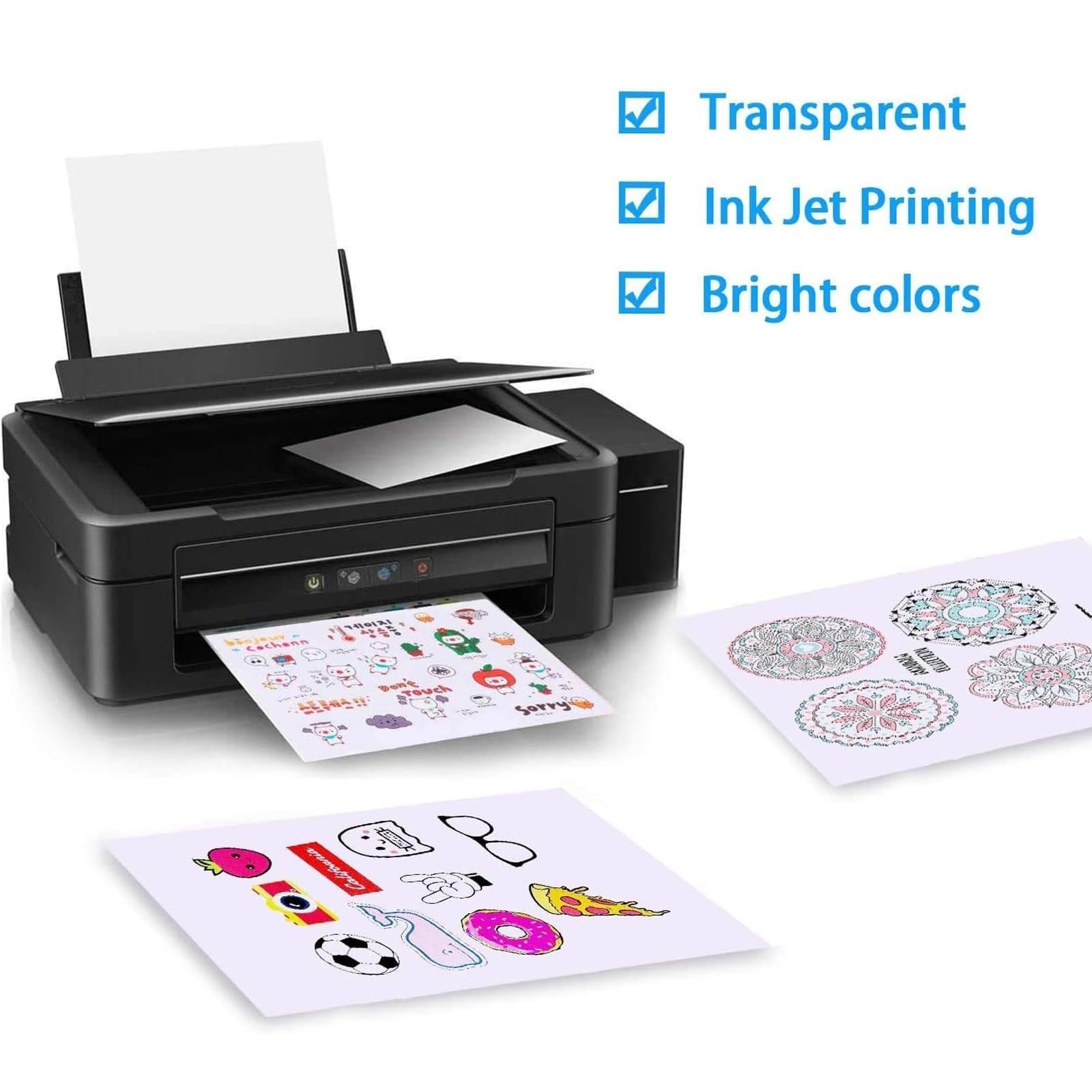 Premium Clear Printable Sticker Paper 8.5″ x 11″ – 25 Sheets Full Sheet Labels f