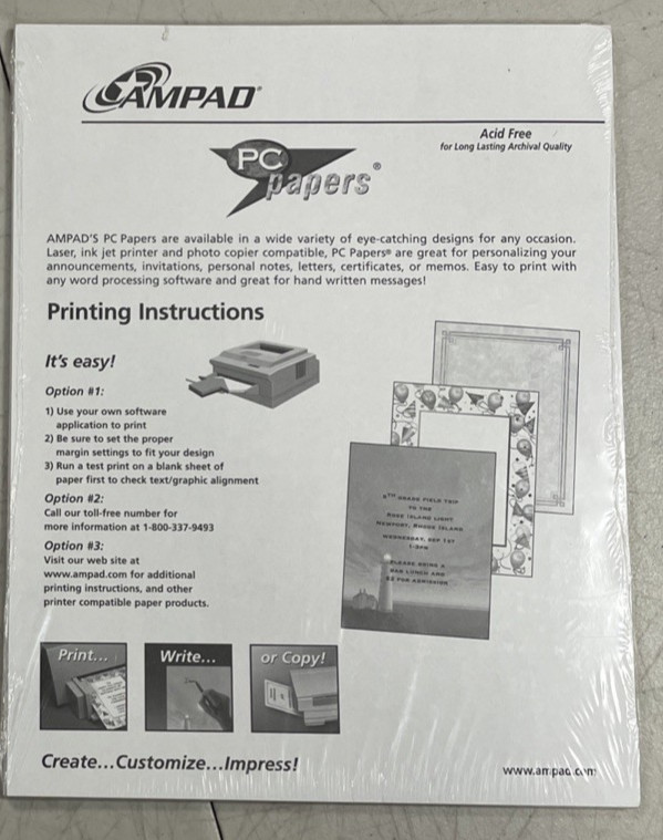 3 Pkgs Ampad Specialty Paper 8 ½” x 11″ Leaves # 35546 Total 75 Sheets New