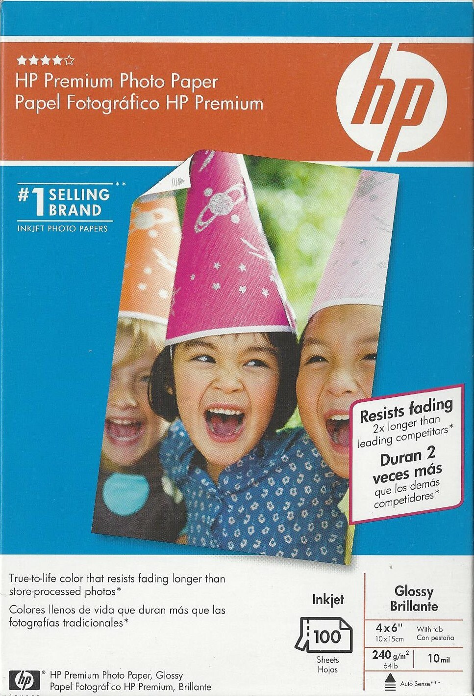 HP Premium Photo Glossy Borderless Inkjet Paper 4″ x 6″ (100 Sheets) 10 mil