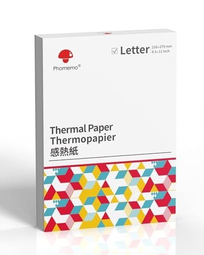 Thermal Printer Paper 8.5″x11″ – 100 Sheets, Inkless Compatible for M08F, A285M,